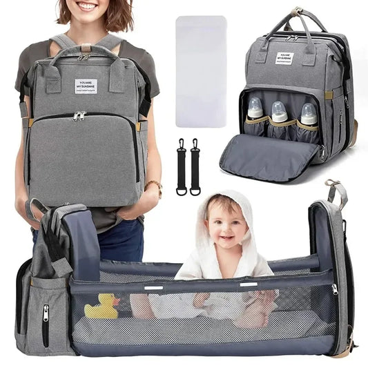 Mother and child Oxford cloth mommy new portable folding crib mommy bed bag go out light and large capacity