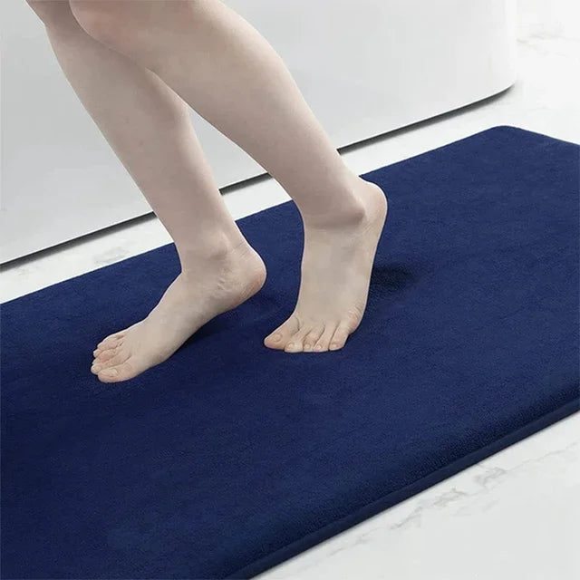 New Silicone Bath Mat Non-Slip Shower Bathroom Rug Memory Foam Carpet Soft Foot Mat Stone Floor Super Absorbent Quick Dry Rug