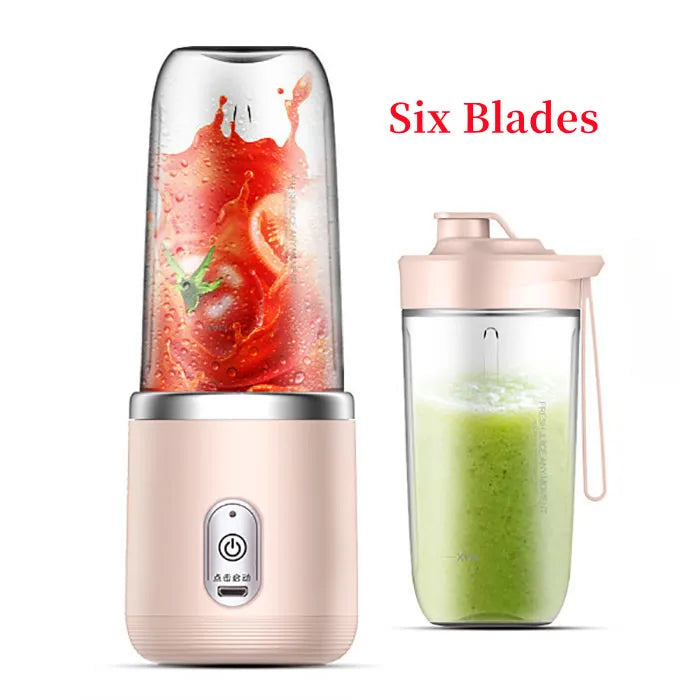 2024 New Portable USB Fresh Fruit Juice Blender Mini Mixer Electric Juicer Machine Smoothie Maker Blender Cup Bottle