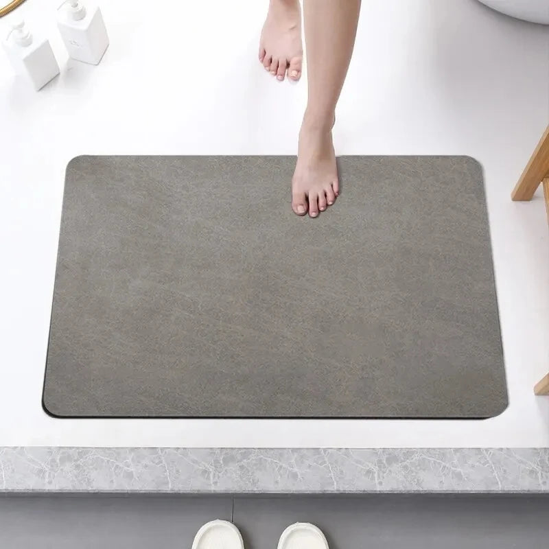 Non-Slip Shower Bathroom Olanly Silicone Bath Mat Rug Memory Foam Carpet Soft Foot Mat Stone Floor Super Absorbent Quick Dry Rug