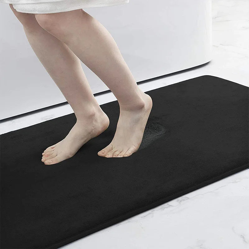 New Silicone Bath Mat Non-Slip Shower Bathroom Rug Memory Foam Carpet Soft Foot Mat Stone Floor Super Absorbent Quick Dry Rug