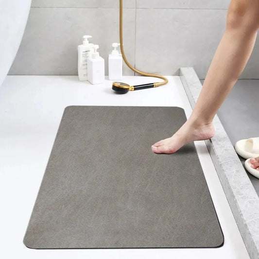 Non-Slip Shower Bathroom Olanly Silicone Bath Mat Rug Memory Foam Carpet Soft Foot Mat Stone Floor Super Absorbent Quick Dry Rug