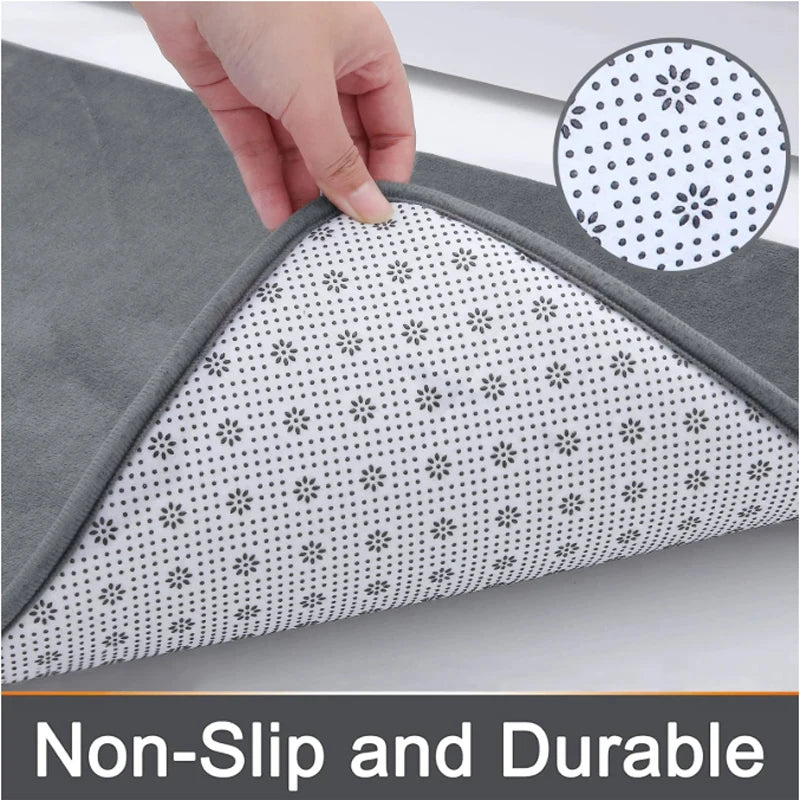 New Silicone Bath Mat Non-Slip Shower Bathroom Rug Memory Foam Carpet Soft Foot Mat Stone Floor Super Absorbent Quick Dry Rug