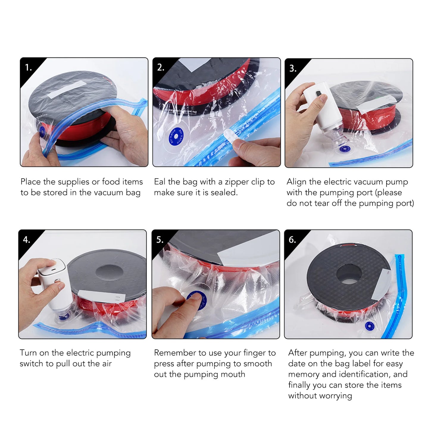 Vacuum Pump Auto Vacuum Bag Pump Rechargeable Portable Electric Vacuum Sealed Compression Pump for 3D Printing Consumables 5V